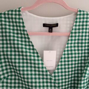 Banana Republic Green and White Checkered Dress